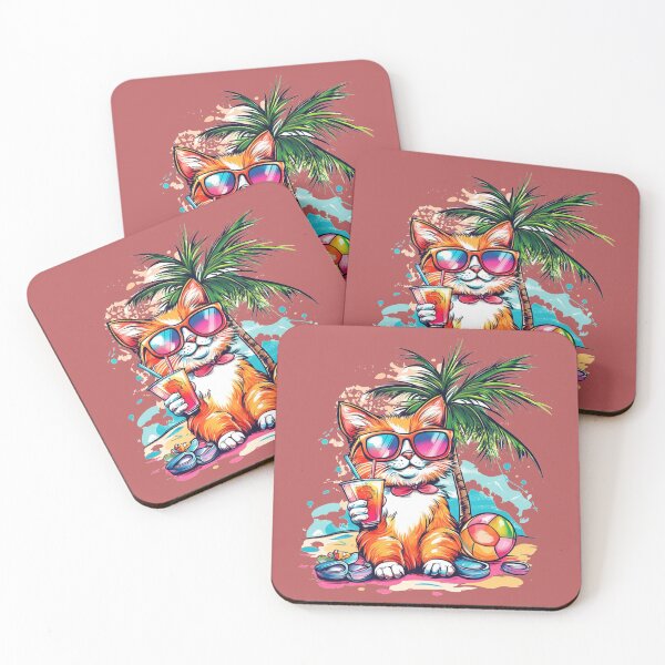 Item preview, Happy Orange Cat Beach Day Vibes designed and sold by grenithh.