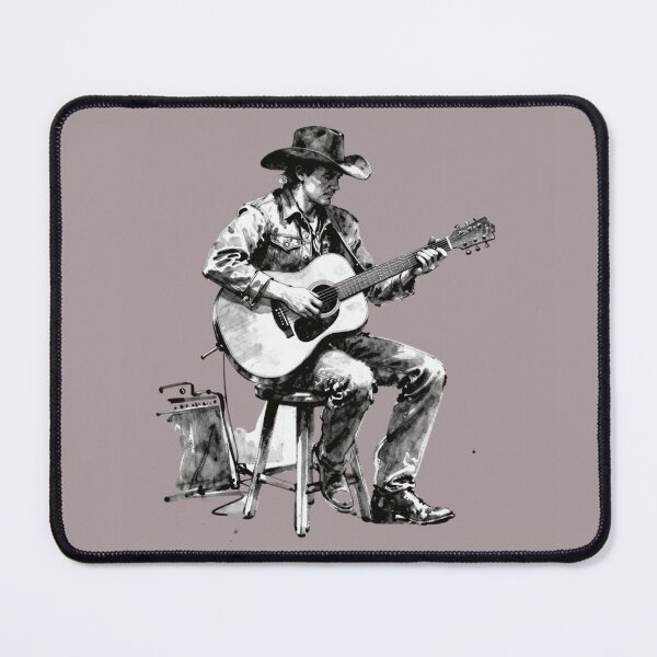 Item preview, Country Cowboy Guitar Player - Rustic Western Guitar Art. designed and sold by LunaPrintCo.