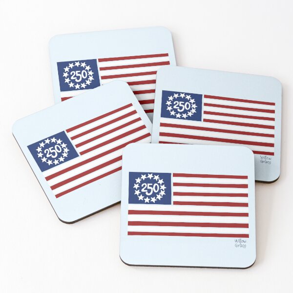 Aperçu de l'œuvre Drapeau Betsy Ross 250 créée et vendue par Willow & Grace Designs.