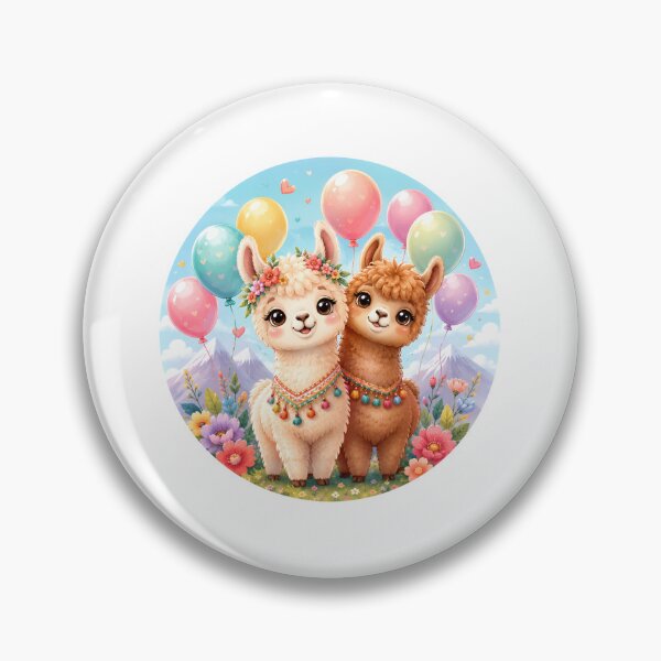 Item preview, Adorable Alpaca Friends with Pastel Balloons designed and sold by Celebrate & Sparkle.