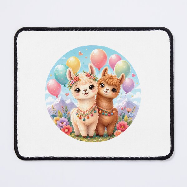 Item preview, Adorable Alpaca Friends with Pastel Balloons designed and sold by Celebrate & Sparkle.