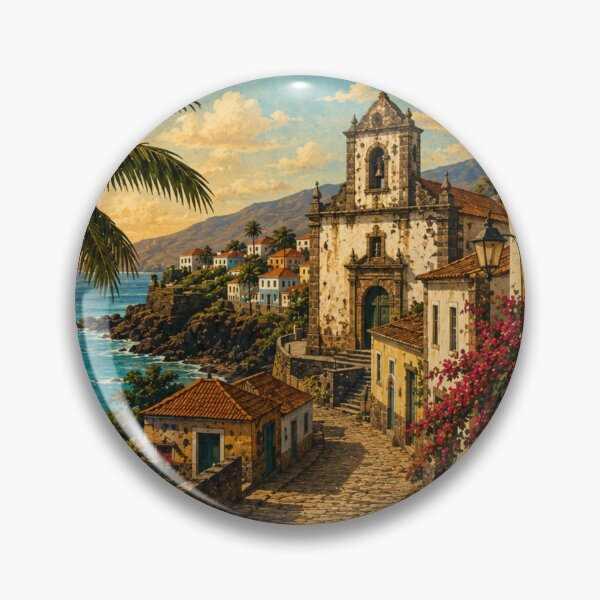 Item preview, Cidade Velha Cape Verde Vintage Travel Poster – Santiago Island UNESCO Heritage Art designed and sold by ElartedeNoel.