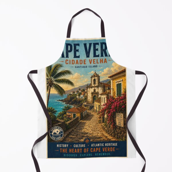 Item preview, Cidade Velha Cape Verde Vintage Travel Poster – Santiago Island UNESCO Heritage Art designed and sold by ElartedeNoel.