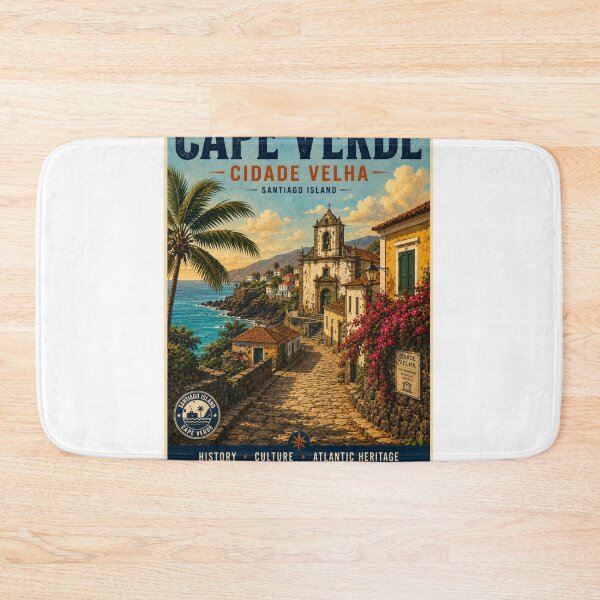 Item preview, Cidade Velha Cape Verde Vintage Travel Poster – Santiago Island UNESCO Heritage Art designed and sold by ElartedeNoel.