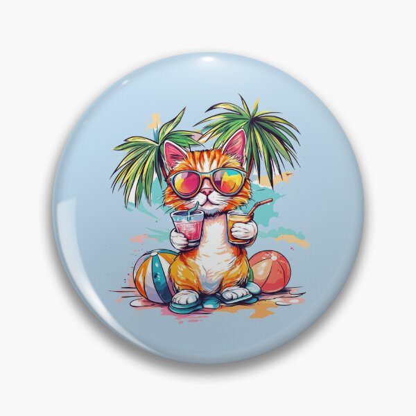 Item preview, Orange Cat Holding Two Summer Drinks designed and sold by grenithh.