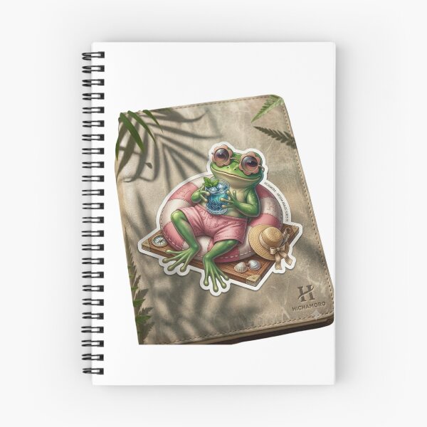 Item preview, Realistic Cute Frog Chilling Summer Paradise Drink Sticker designed and sold by HICHAMORO.
