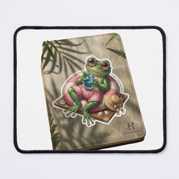 Item preview, Realistic Cute Frog Chilling Summer Paradise Drink Sticker designed and sold by HICHAMORO.