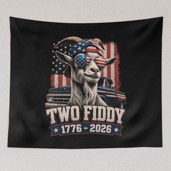 Item preview, Two Fiddy America 250th Anniversary Funny Patriotic Goat Truck designed and sold by Ali-printshop.