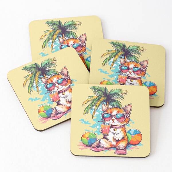 Item preview, Cute Kitten Beach Collar Tropical Fun designed and sold by grenithh.