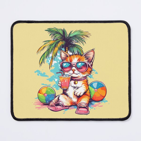 Item preview, Cute Kitten Beach Collar Tropical Fun designed and sold by grenithh.