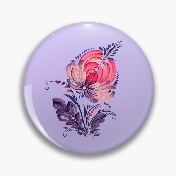 Item preview, Pink-violet flower, Ukraine art, Petrykivka style, author's drawing designed and sold by Sunflower-7.