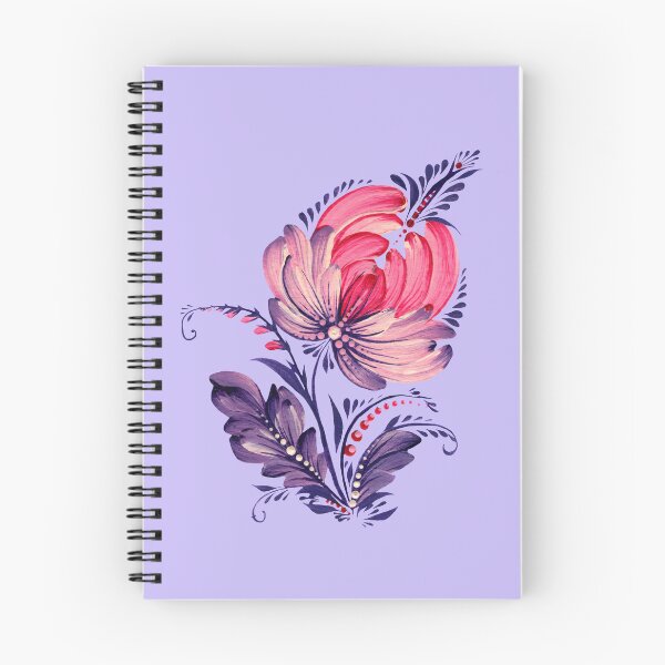 Item preview, Pink-violet flower, Ukraine art, Petrykivka style, author's drawing designed and sold by Sunflower-7.