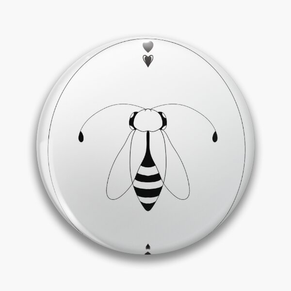Item preview, Minimalist Bee in Circle with Hearts Line Art designed and sold by immortalmoonimp.