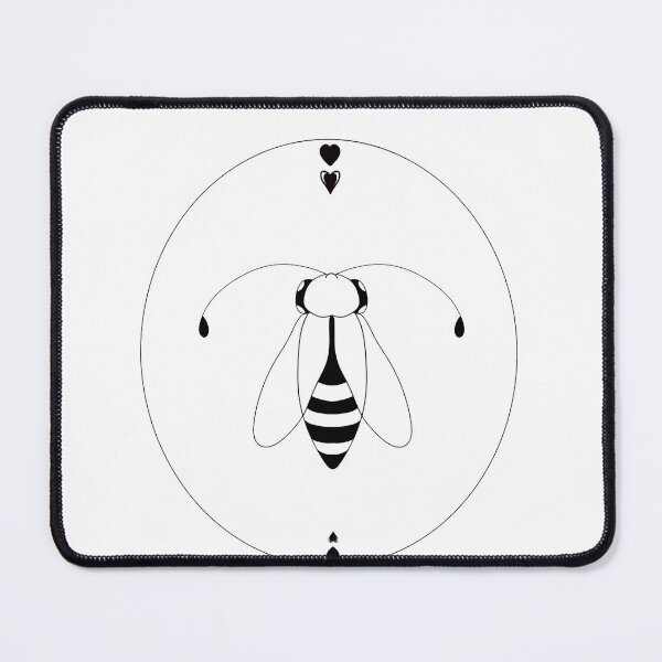 Item preview, Minimalist Bee in Circle with Hearts Line Art designed and sold by immortalmoonimp.