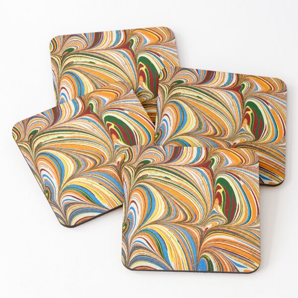 Item preview, Liquid Marble: Vibrant Multi-Colored Ebru Swirl Pattern designed and sold by LiveLearnCreate.