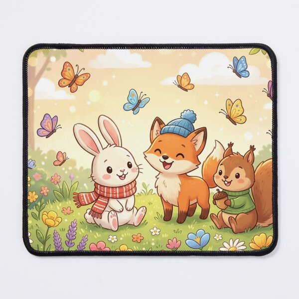 Item preview, Happy Forest Friends Playtime - Cute Cartoon Animals Art designed and sold by MemoMetaverse.