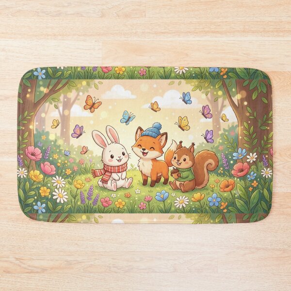 Item preview, Happy Forest Friends Playtime - Cute Cartoon Animals Art designed and sold by MemoMetaverse.