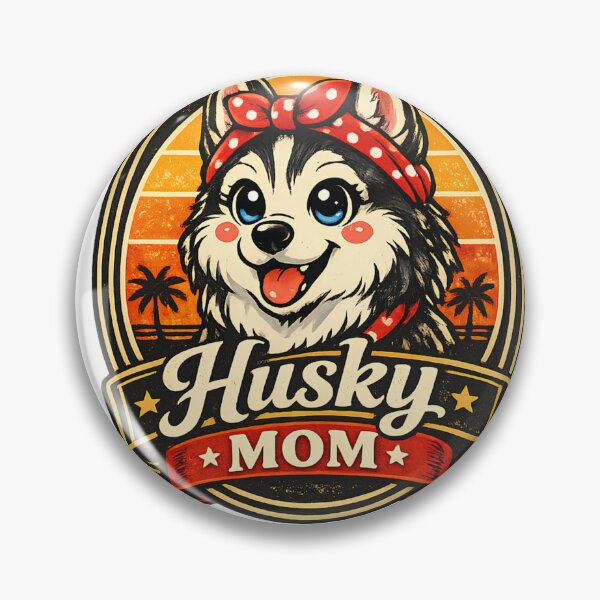 Item preview, Vintage Retro Style Husky Mom Tropical Sunset designed and sold by Presshue.