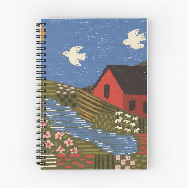 Item preview, folk art oil pastel print designed and sold by KitschByKate.