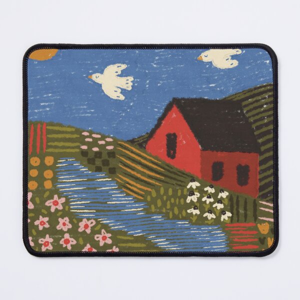 Item preview, folk art oil pastel print designed and sold by KitschByKate.