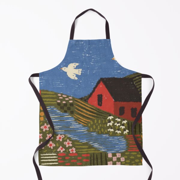 Item preview, folk art oil pastel print designed and sold by KitschByKate.