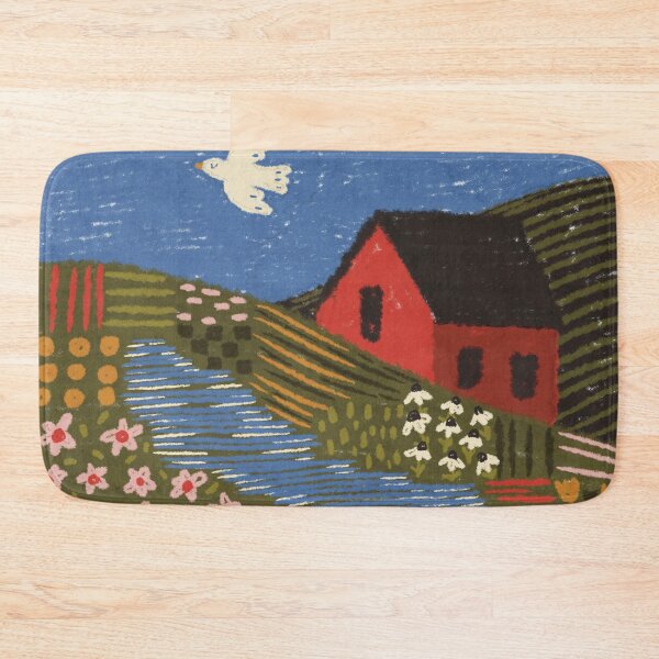 Item preview, folk art oil pastel print designed and sold by KitschByKate.