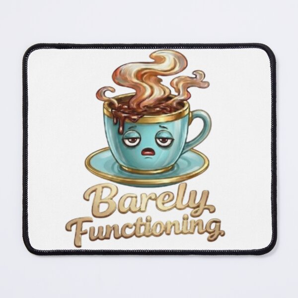 Item preview, Barely Functioning Funny Coffee Cup Tired Morning Meme designed and sold by Northern Glow Art.