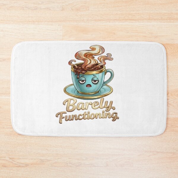 Item preview, Barely Functioning Funny Coffee Cup Tired Morning Meme designed and sold by Northern Glow Art.