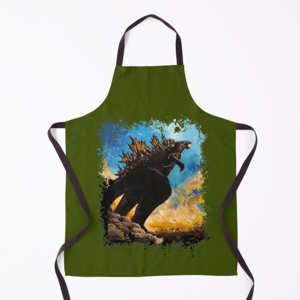 Aperçu de l'œuvre Peinture acrylique Kaiju King Godzilla avec éclaboussures créée et vendue par ArtistsAtticWI.