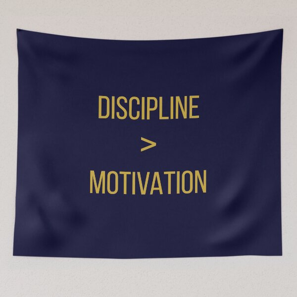 Item preview, Discipline > Motivation – Minimalist Gym Typography Art designed and sold by QCena.