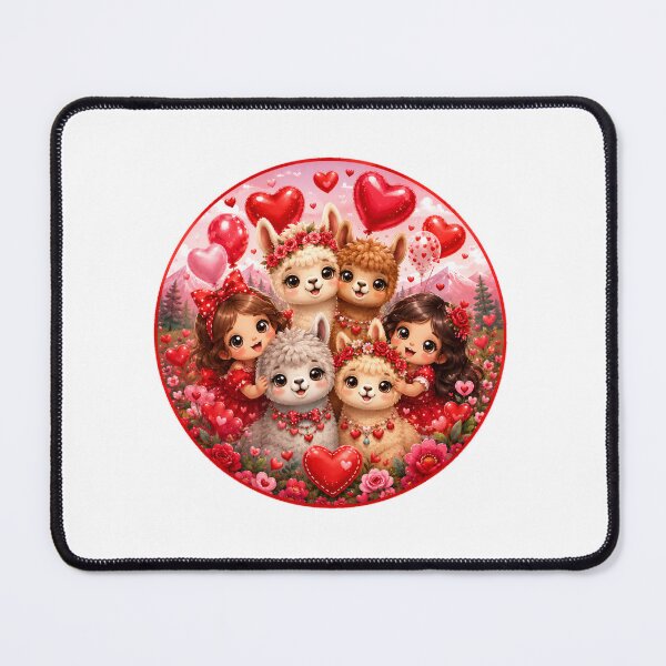 Item preview, Sweet Alpaca Family with Hearts and Balloons designed and sold by Celebrate & Sparkle.