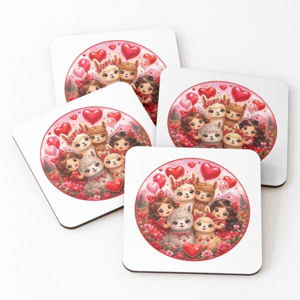 Item preview, Sweet Alpaca Family with Hearts and Balloons designed and sold by Celebrate & Sparkle.