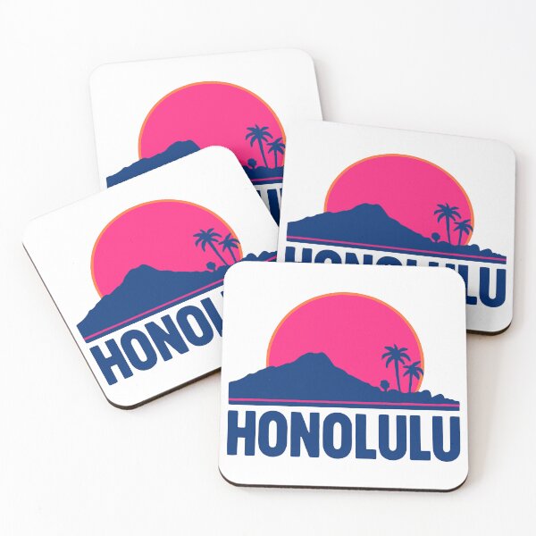 Item preview, Honolulu Retro 80s Skyline designed and sold by Dhenin Studio.
