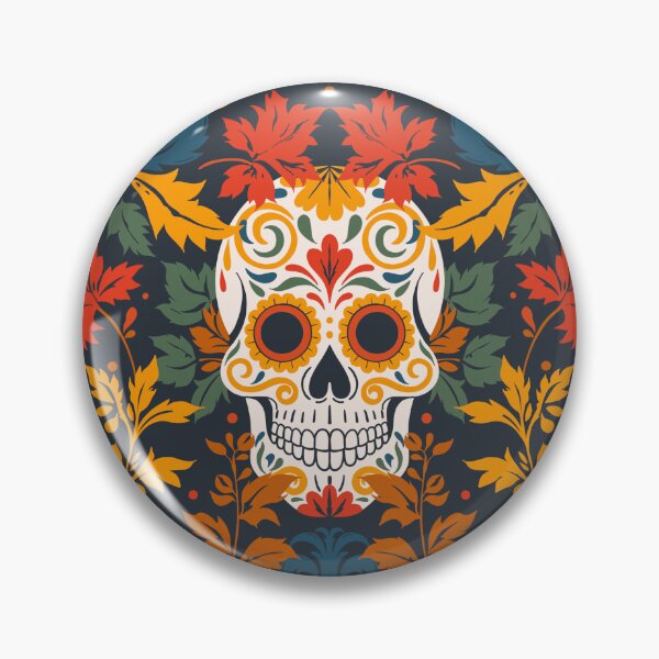 Item preview, Opulent Halloween Harvest Sugar Skull Damask designed and sold by FruiteggStudio.