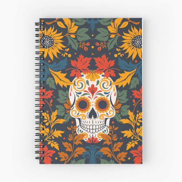 Item preview, Opulent Halloween Harvest Sugar Skull Damask designed and sold by FruiteggStudio.
