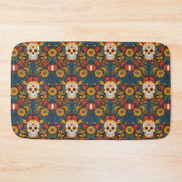 Item preview, Opulent Halloween Harvest Sugar Skull Damask designed and sold by FruiteggStudio.