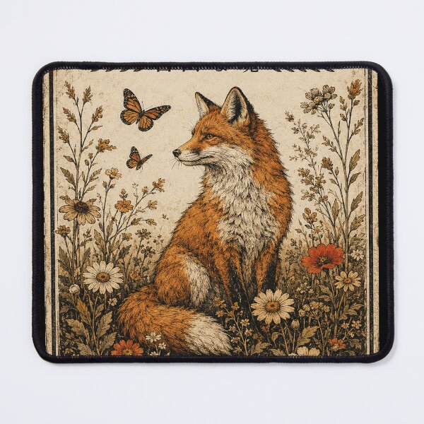Item preview, Wild & Free Fox in Wildflowers Vintage Cottagecore Nature Design designed and sold by Rush2Buy.