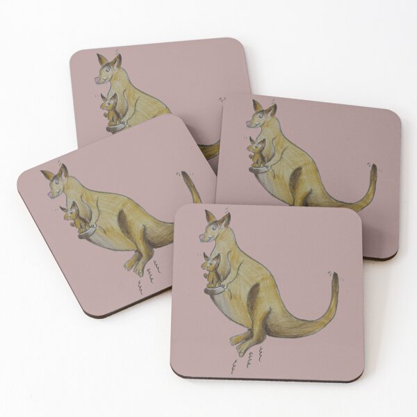 Item preview, Mother and Baby Kangaroo - Hand Drawn Animal  designed and sold by AJPrettyObscene.