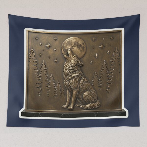 Item preview, Bronze Wolf Under the Moon designed and sold by FASAventuras.