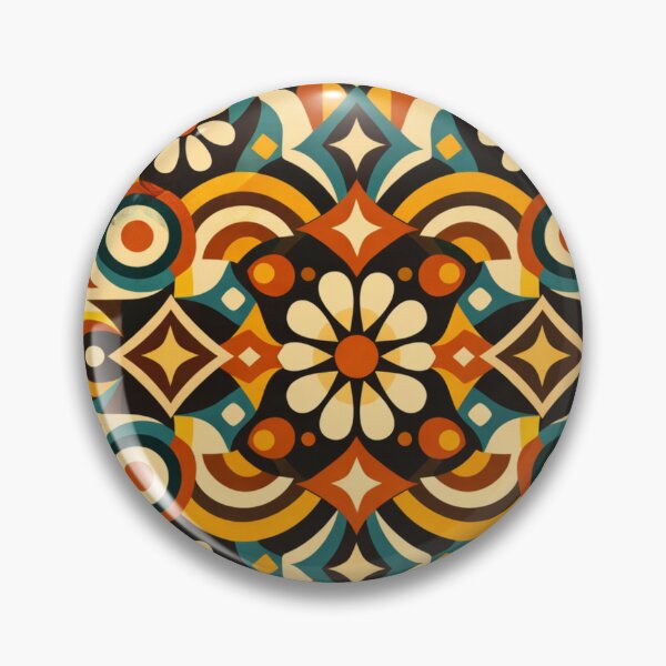 Item preview, Psychedelic Retro Symmetrical Pattern Flowers and Bows 70s designed and sold by JonelleTshirts.