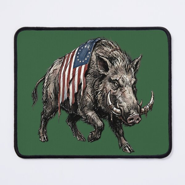 Item preview, American Flag Wild Boar | Patriotic Razorback Hog designed and sold by IronDissident.