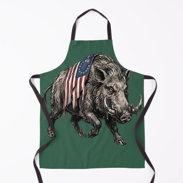 Item preview, American Flag Wild Boar | Patriotic Razorback Hog designed and sold by IronDissident.