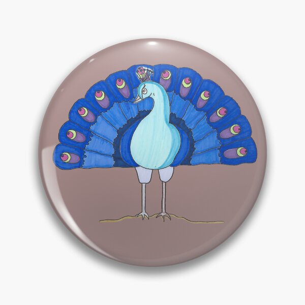 Item preview, Penny The Peacock - Hand Drawn Cartoon Fancy Bird designed and sold by AJPrettyObscene.