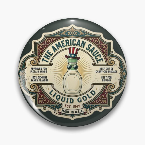 Item preview, Vintage The American Sauce Label – Retro Ranch Liquid Gold designed and sold by WildbuntingStudio.