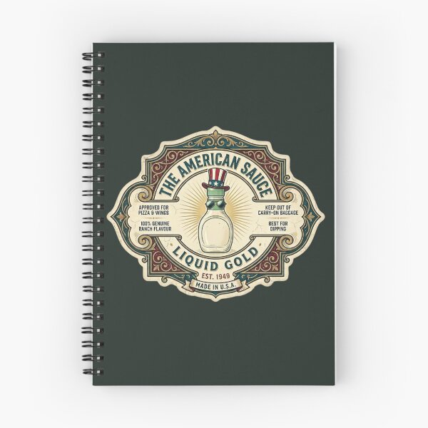 Item preview, Vintage The American Sauce Label – Retro Ranch Liquid Gold designed and sold by WildbuntingStudio.