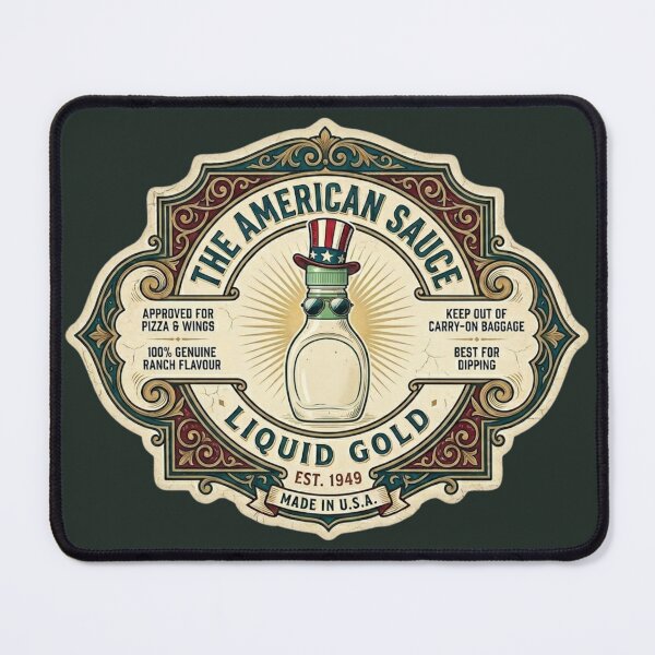 Item preview, Vintage The American Sauce Label – Retro Ranch Liquid Gold designed and sold by WildbuntingStudio.