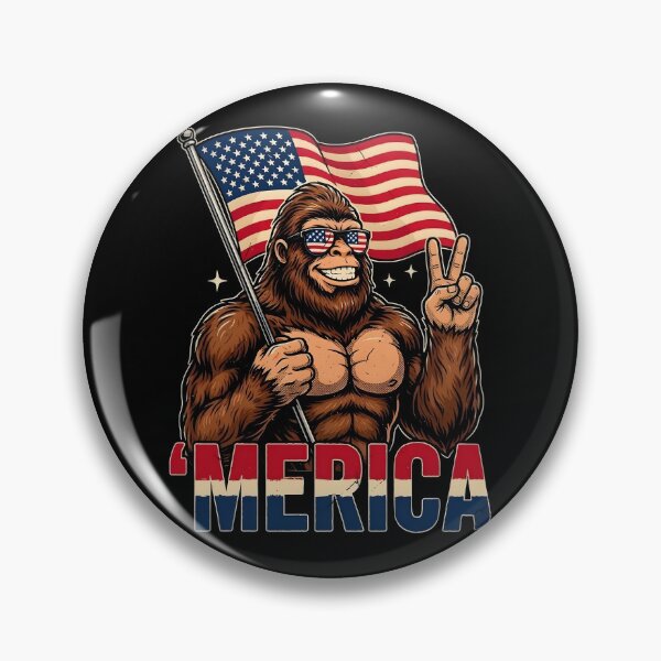 Item preview, Funny Bigfoot America Flag Shirt | Patriotic Sasquatch Peace Sign USA 4th of July Gift designed and sold by WearVerse440.