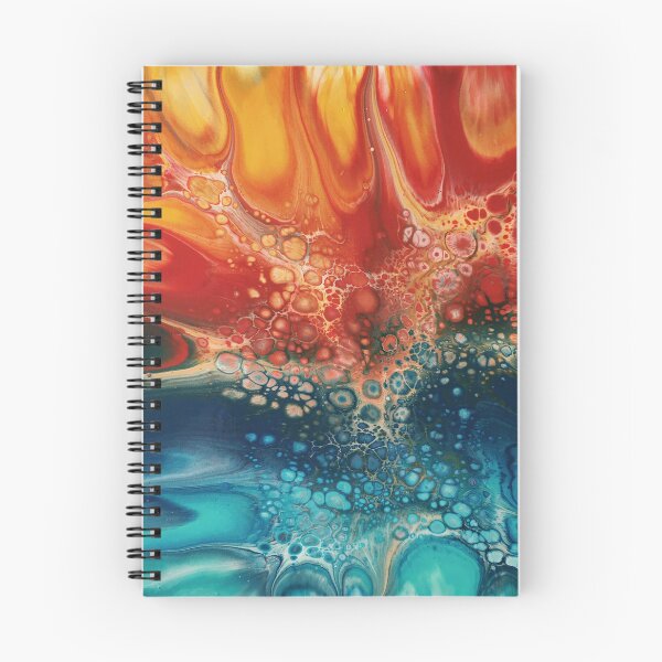 Item preview, Radiant Horizon Fluid Abstract Art – Vibrant Acrylic Pour Ocean Sunset designed and sold by SoftStyleStudio ⭐⭐⭐.