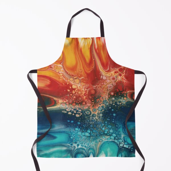 Item preview, Radiant Horizon Fluid Abstract Art – Vibrant Acrylic Pour Ocean Sunset designed and sold by SoftStyleStudio ⭐⭐⭐.