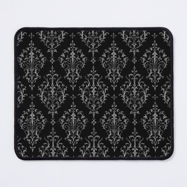 Item preview, Gothic Baroque Damask Tile Pattern - Dark Silver & Black Art designed and sold by cabuks.